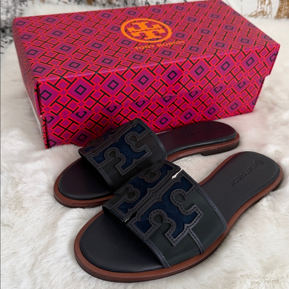 Navy Blue Tory Burch Ines Slide - Picture 4 of 4